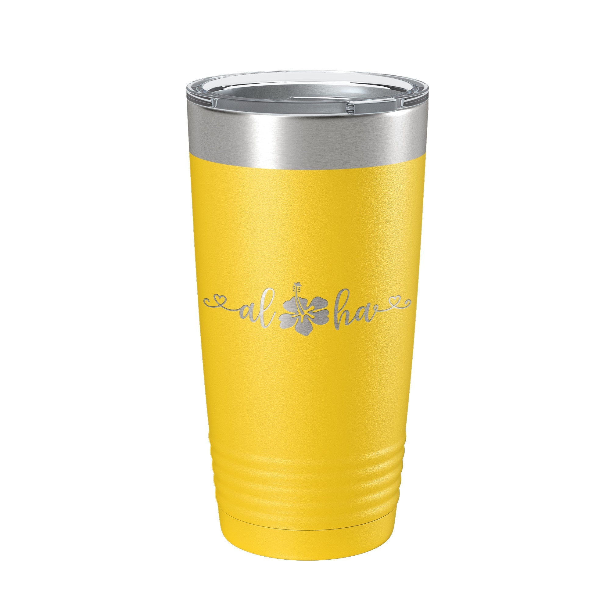 Aloha Hibiscus Tumbler Flower Travel Mug Cute Insulated Laser Engraved Coffee Cup Hawaii 20 oz