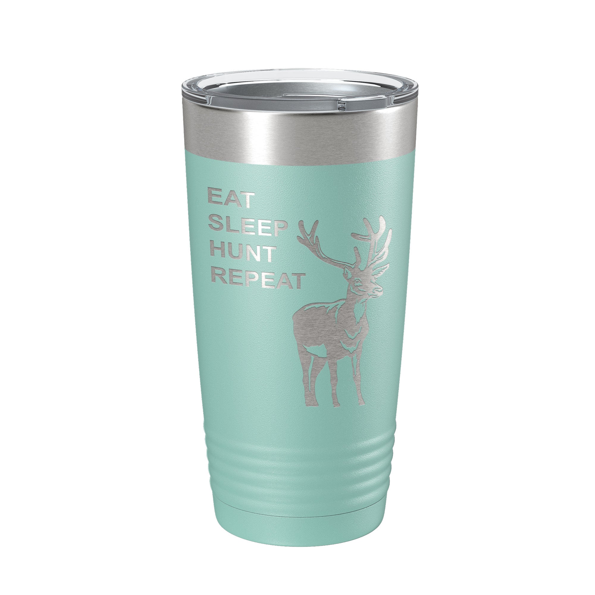 Deer Hunter Tumbler Eat Sleep Hunt Repeat Travel Mug Deer Hunting Insulated Laser Engraved Coffee Cup Gift 20 oz