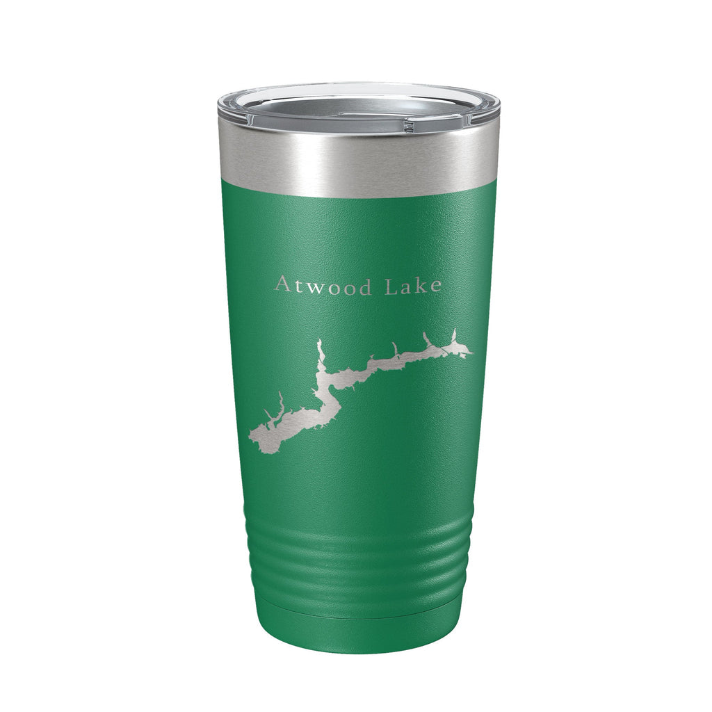 Atwood Lake Map Tumbler Travel Mug Insulated Laser Engraved Coffee Cup Ohio 20 oz