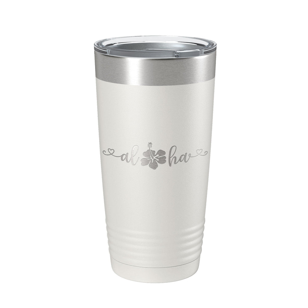 Aloha Hibiscus Tumbler Flower Travel Mug Cute Insulated Laser Engraved Coffee Cup Hawaii 20 oz