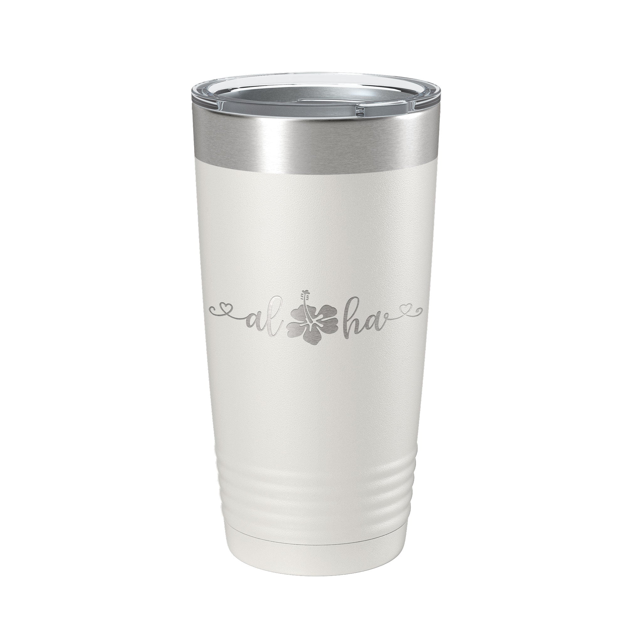 Aloha Hibiscus Tumbler Flower Travel Mug Cute Insulated Laser Engraved Coffee Cup Hawaii 20 oz