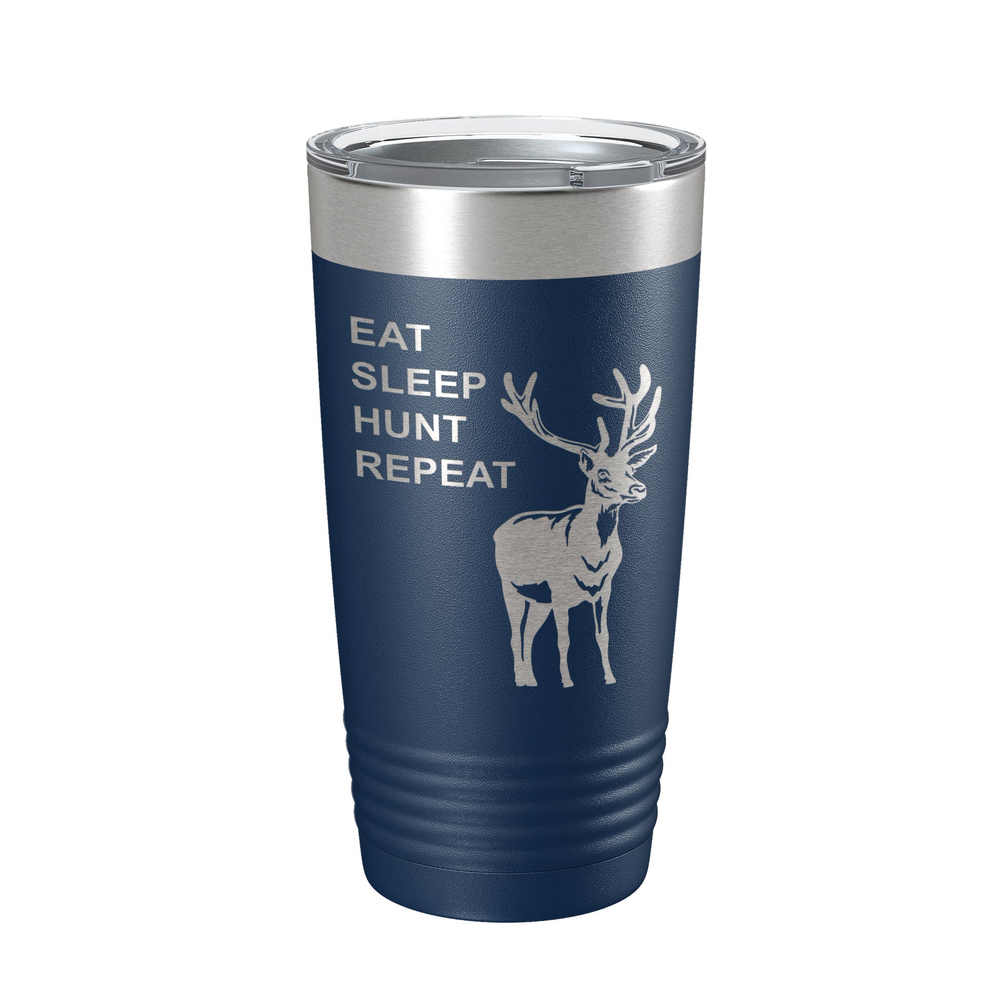 Deer Hunter Tumbler Eat Sleep Hunt Repeat Travel Mug Deer Hunting Insulated Laser Engraved Coffee Cup Gift 20 oz