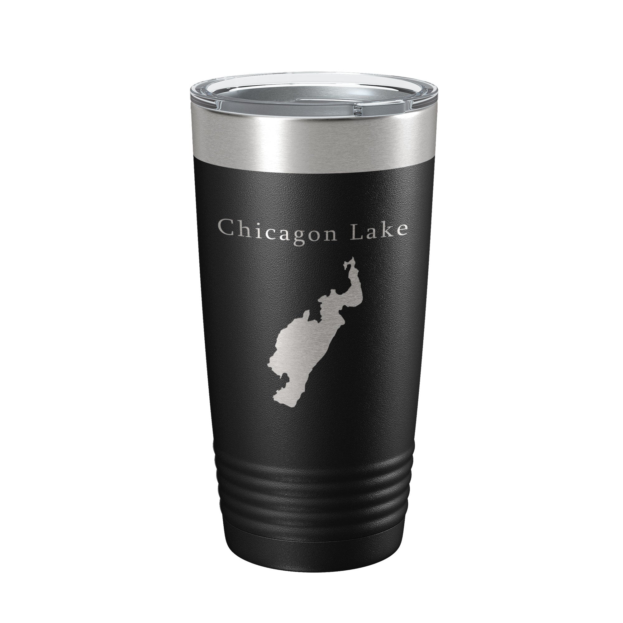 Chicagon Lake Map Tumbler Travel Mug Insulated Laser Engraved Coffee Cup Michigan 20 oz