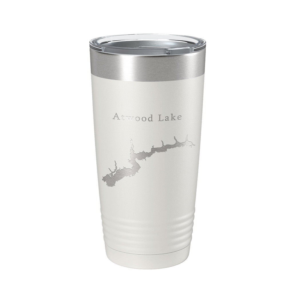 Atwood Lake Map Tumbler Travel Mug Insulated Laser Engraved Coffee Cup Ohio 20 oz