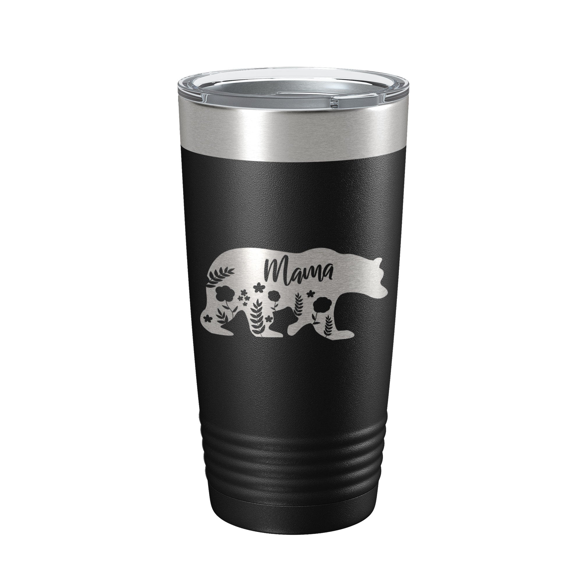 Mama Bear Tumbler Travel Mug Insulated Laser Engraved Coffee Cup Momma Mama Gift Mother's Day Floral 20 oz