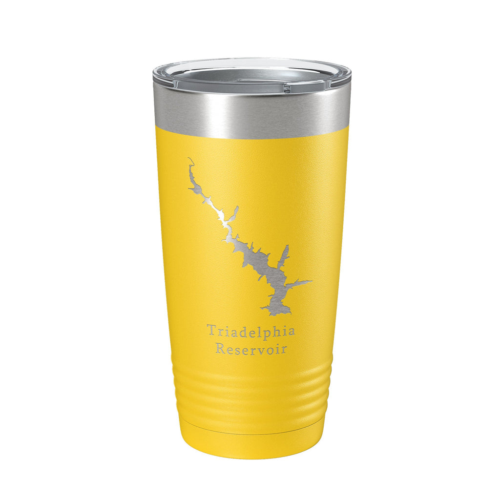 Triadelphia Reservoir Tumbler Lake Map Travel Mug Insulated Laser Engraved Coffee Cup Maryland 20 oz