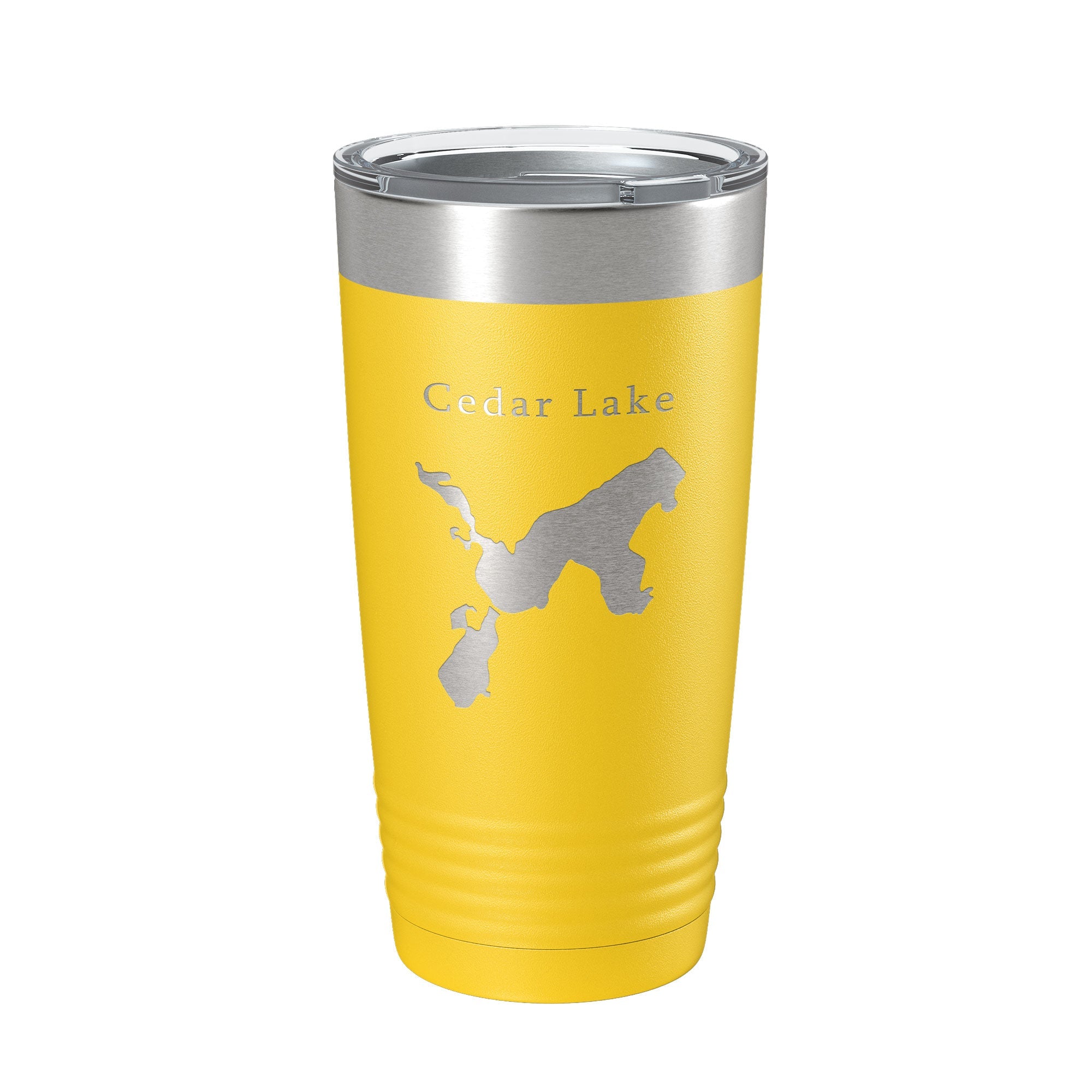 Cedar Lake Map Tumbler Travel Mug Insulated Laser Engraved Coffee Cup Van Buren County Michigan 20 oz