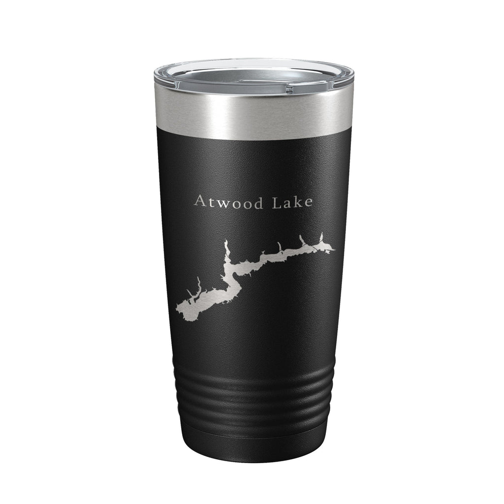 Atwood Lake Map Tumbler Travel Mug Insulated Laser Engraved Coffee Cup Ohio 20 oz