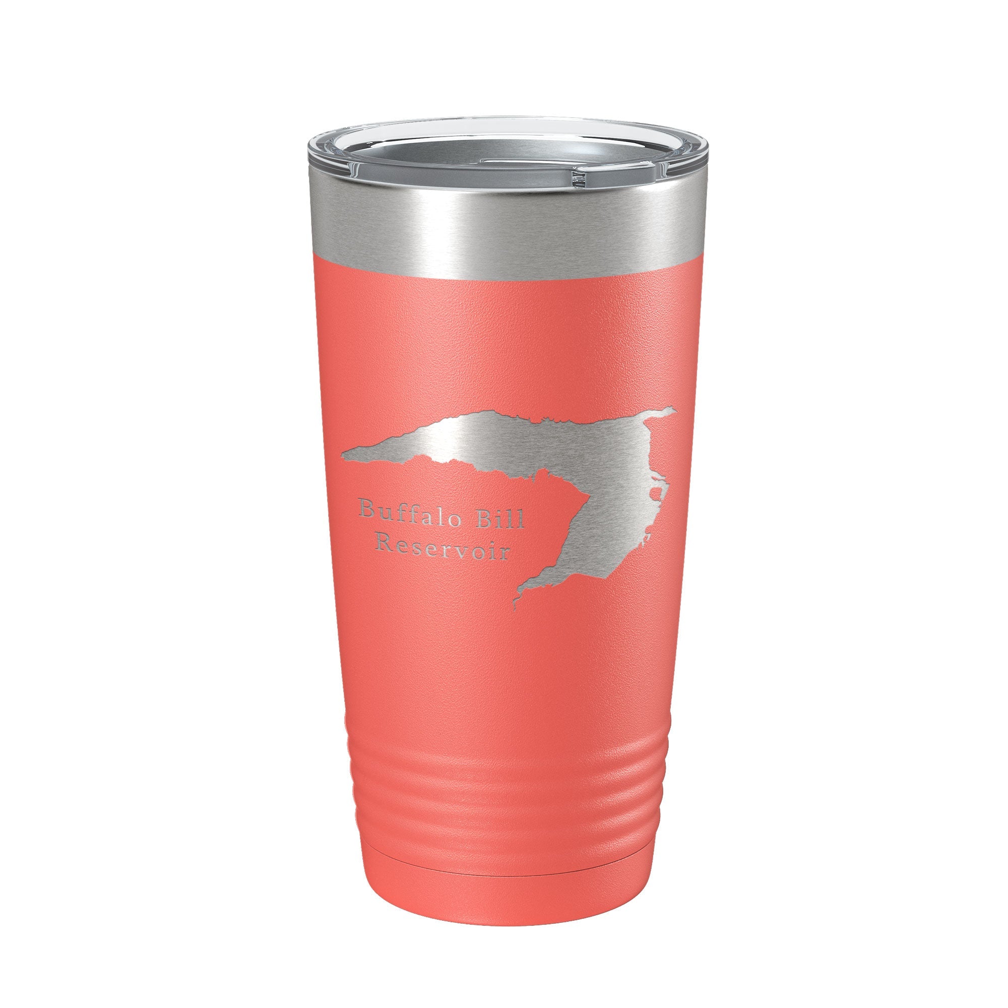 Buffalo Bill Reservoir Tumbler Lake Map Travel Mug Insulated Laser Engraved Coffee Cup Wyoming 20 oz