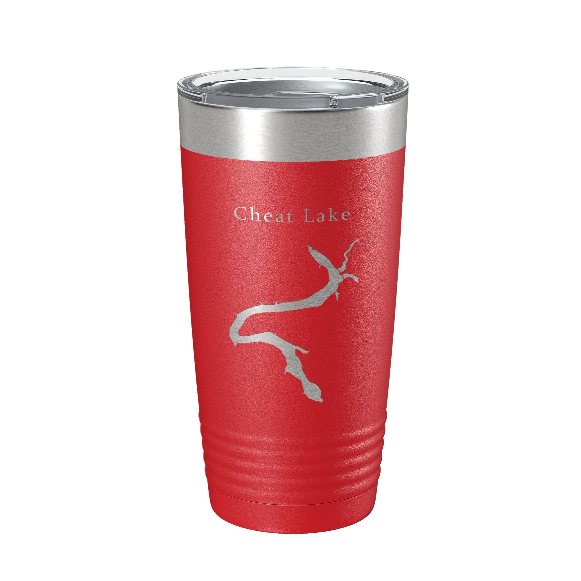 Cheat Lake Map Tumbler Travel Mug Insulated Laser Engraved Coffee Cup Morgantown West Virginia 20 oz