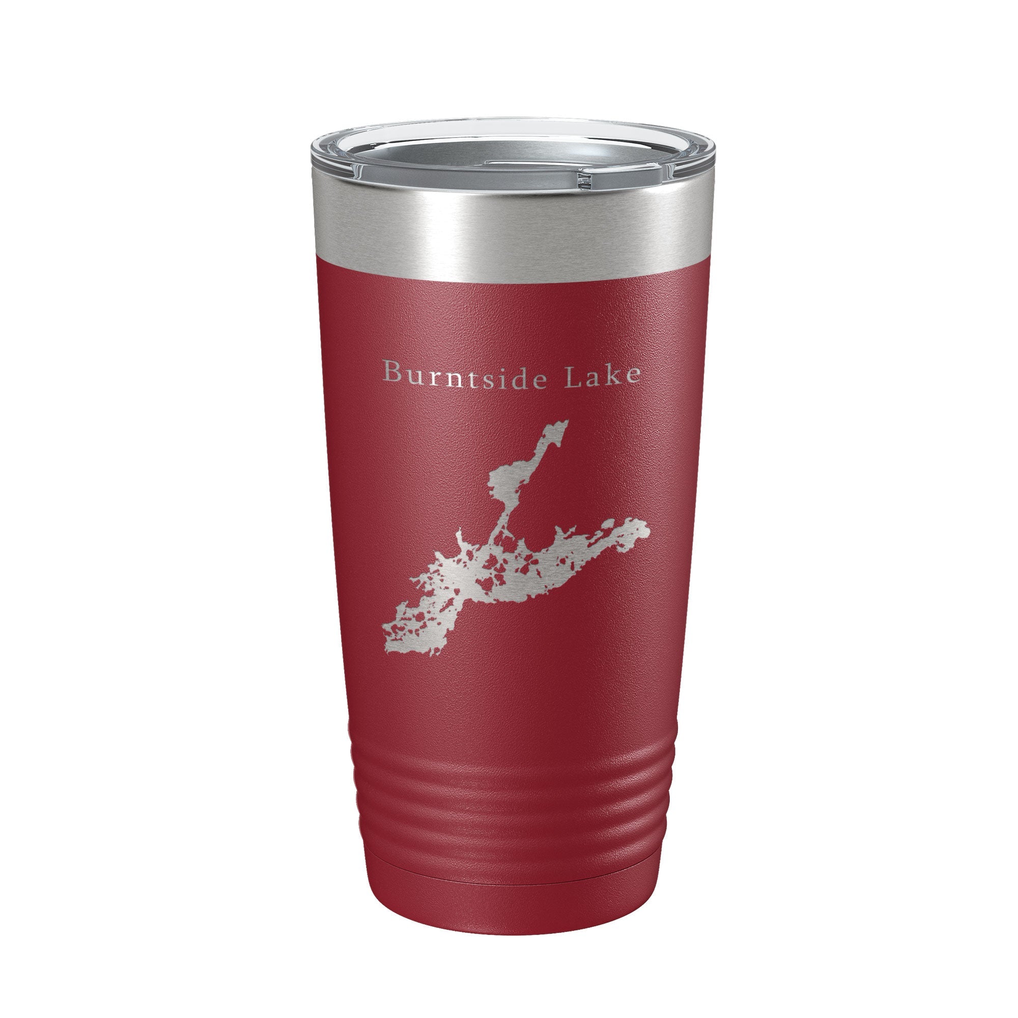 Burntside Lake Map Tumbler Travel Mug Insulated Laser Engraved Coffee Cup Minnesota 20 oz