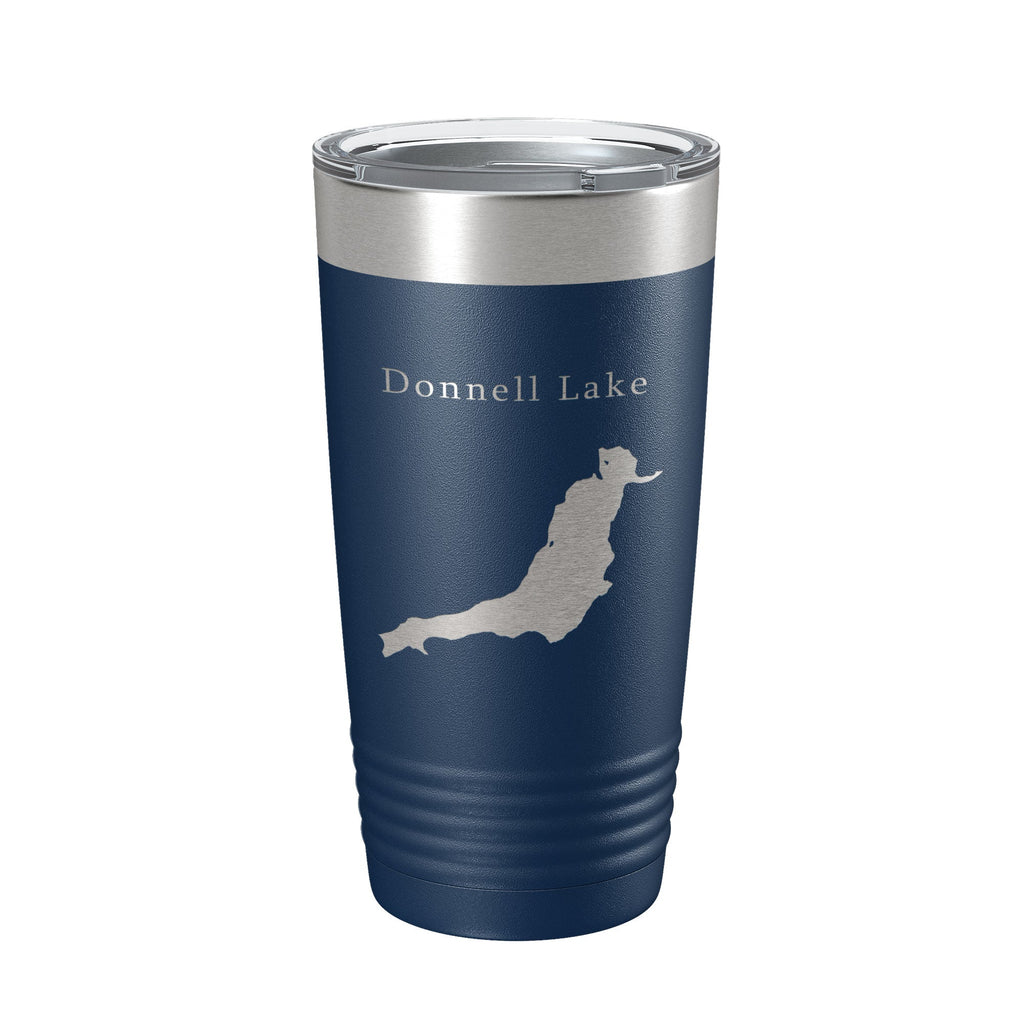 Donnell Lake Map Tumbler Travel Mug Insulated Laser Engraved Coffee Cup California 20 oz
