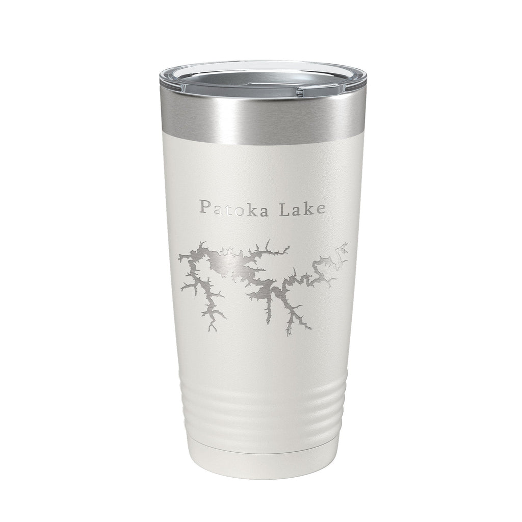 Patoka Lake Map Tumbler Travel Mug Insulated Laser Engraved Coffee Cup Indiana 20 oz