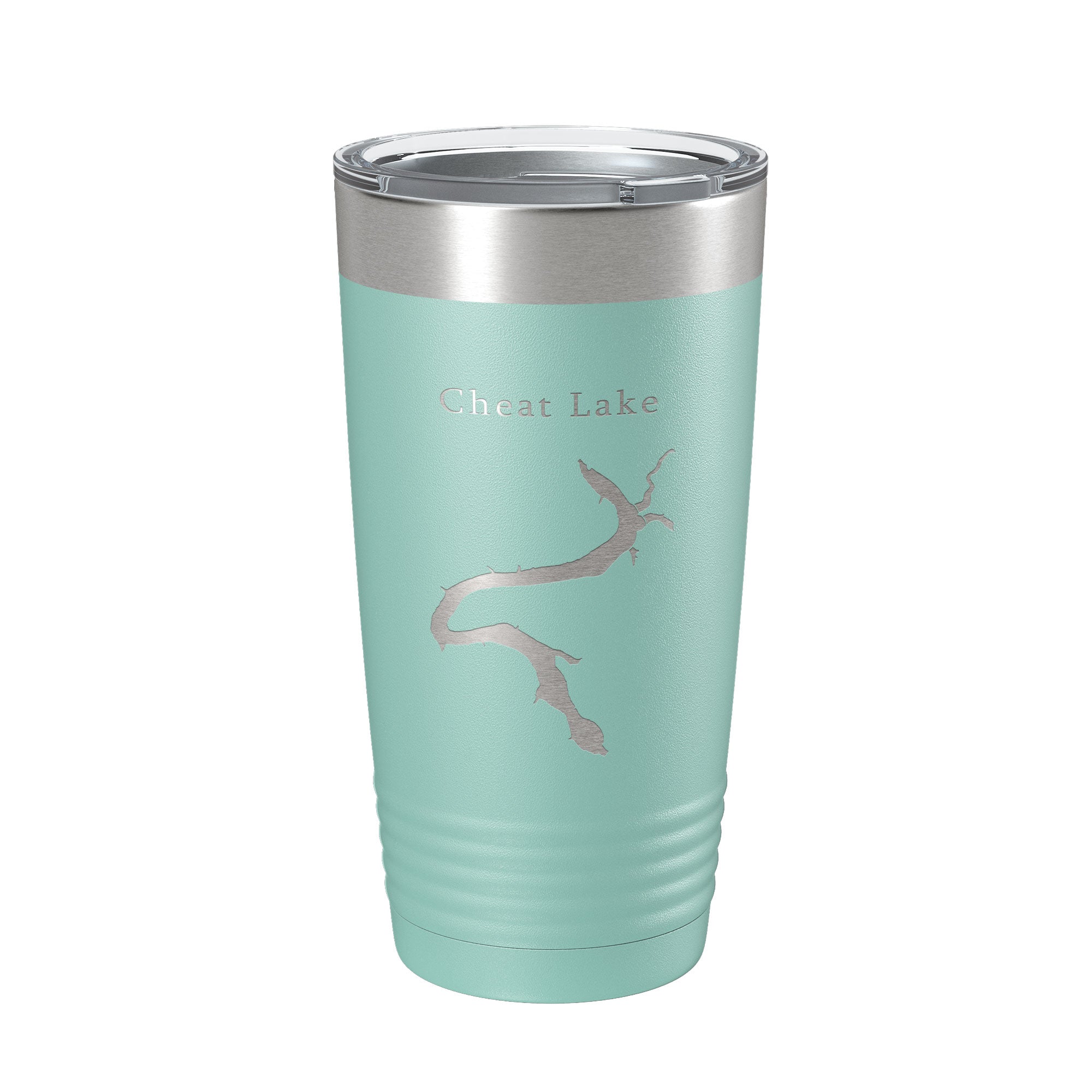 Cheat Lake Map Tumbler Travel Mug Insulated Laser Engraved Coffee Cup Morgantown West Virginia 20 oz