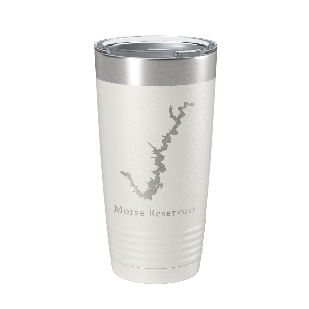 Morse Reservoir Tumbler Lake Map Travel Mug Insulated Laser Engraved Coffee Cup Indiana 20 oz