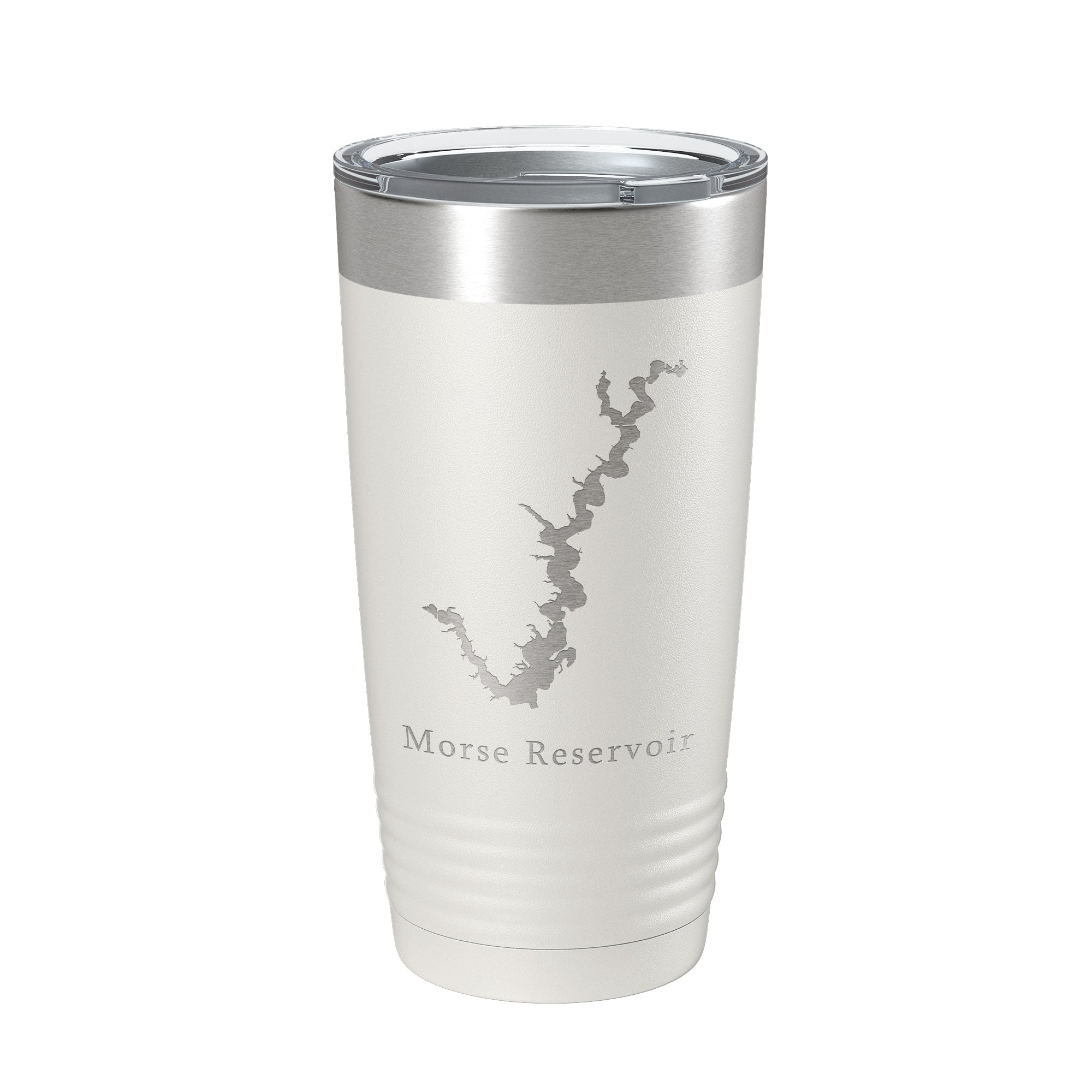 Morse Reservoir Tumbler Lake Map Travel Mug Insulated Laser Engraved Coffee Cup Indiana 20 oz