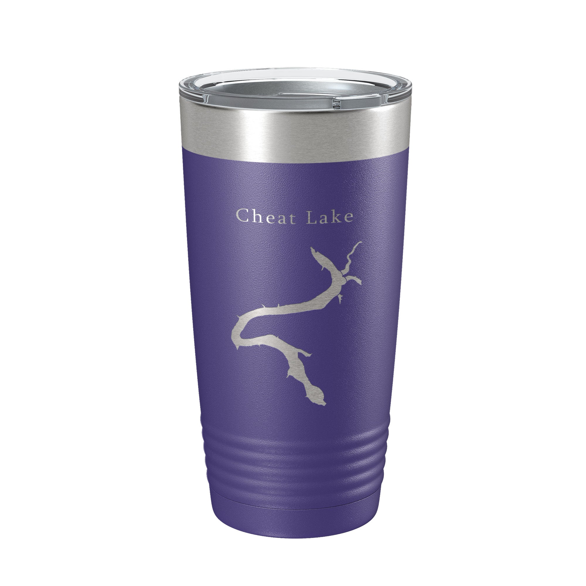 Cheat Lake Map Tumbler Travel Mug Insulated Laser Engraved Coffee Cup Morgantown West Virginia 20 oz