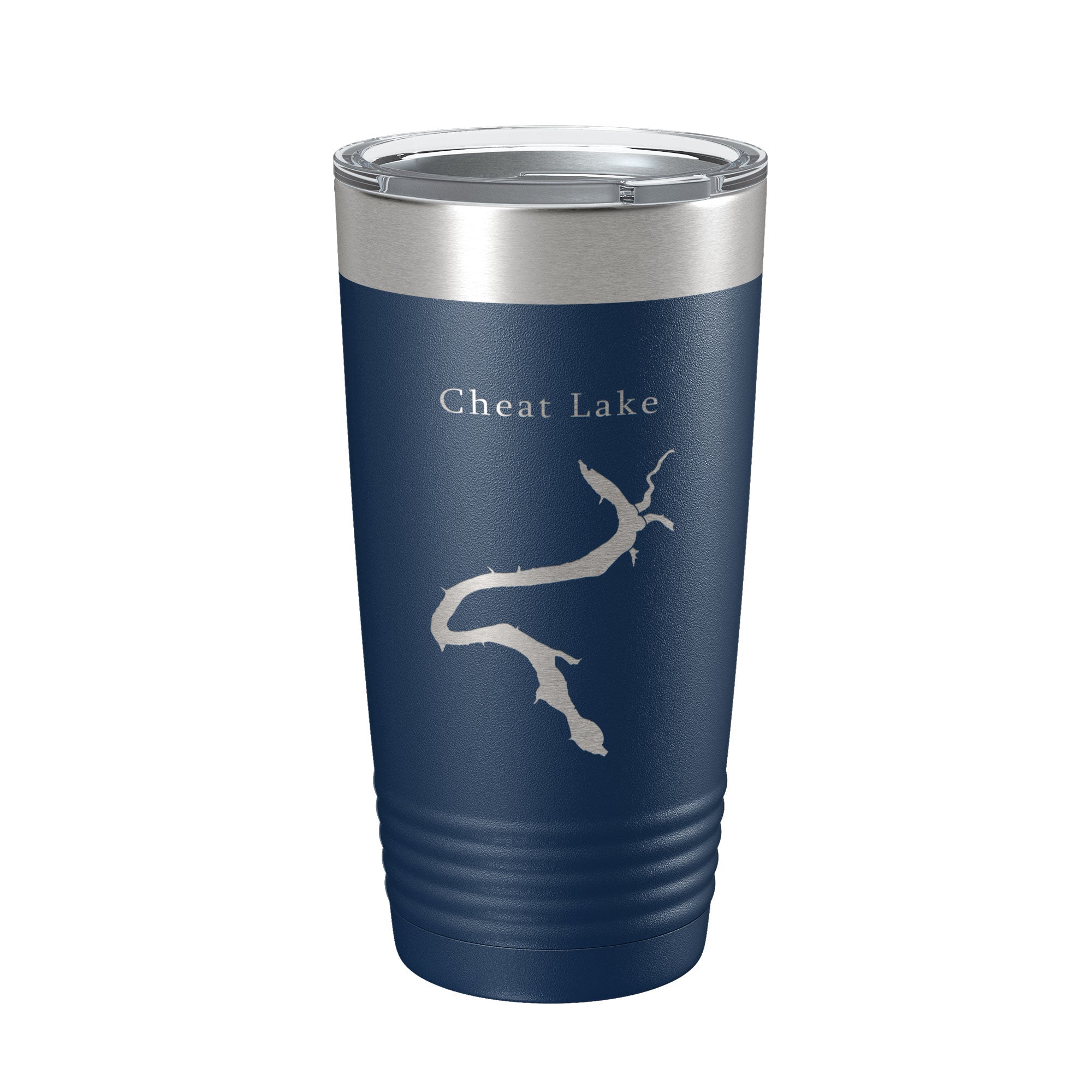 Cheat Lake Map Tumbler Travel Mug Insulated Laser Engraved Coffee Cup Morgantown West Virginia 20 oz