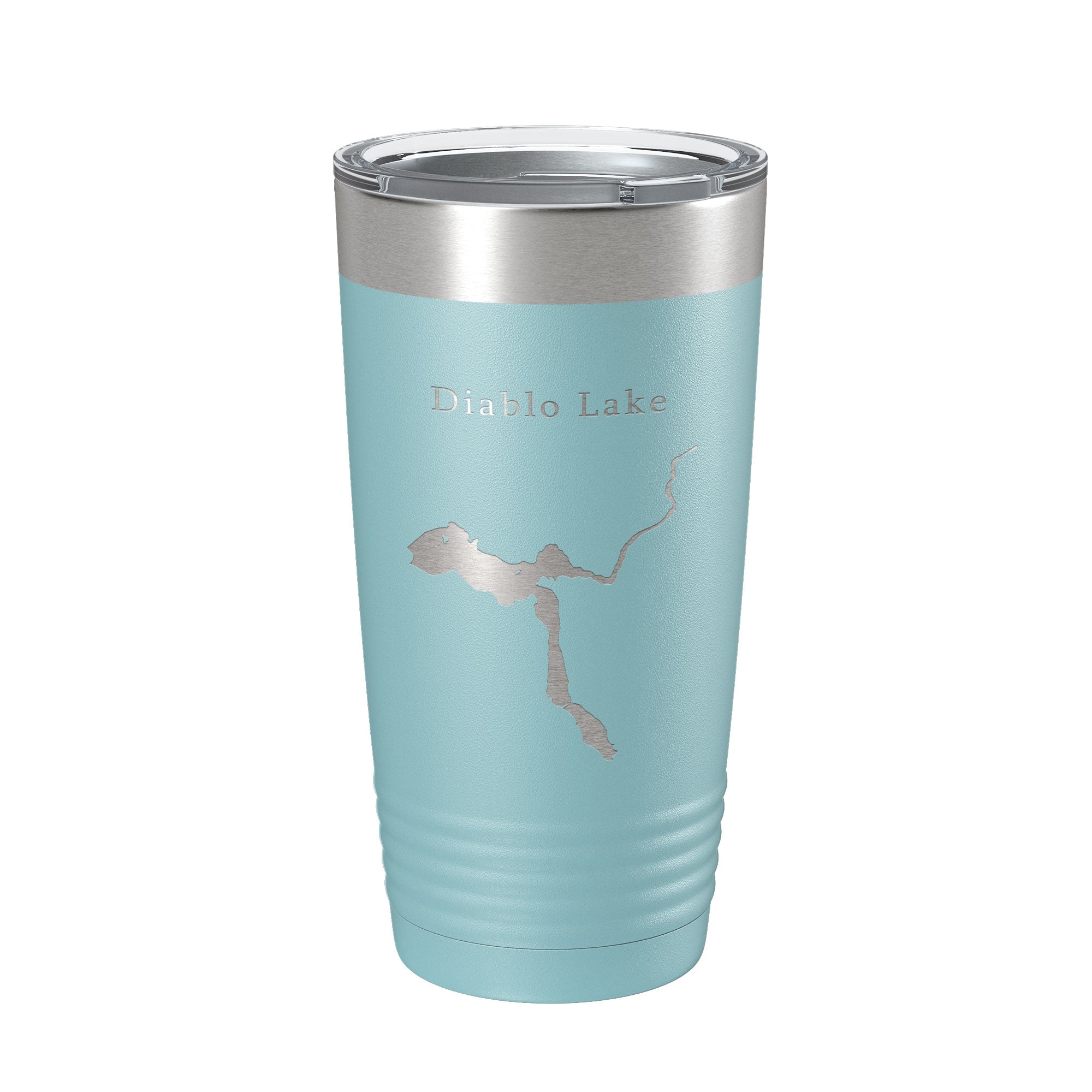 Diablo Lake Map Tumbler Travel Mug Insulated Laser Engraved Coffee Cup Washington 20 oz