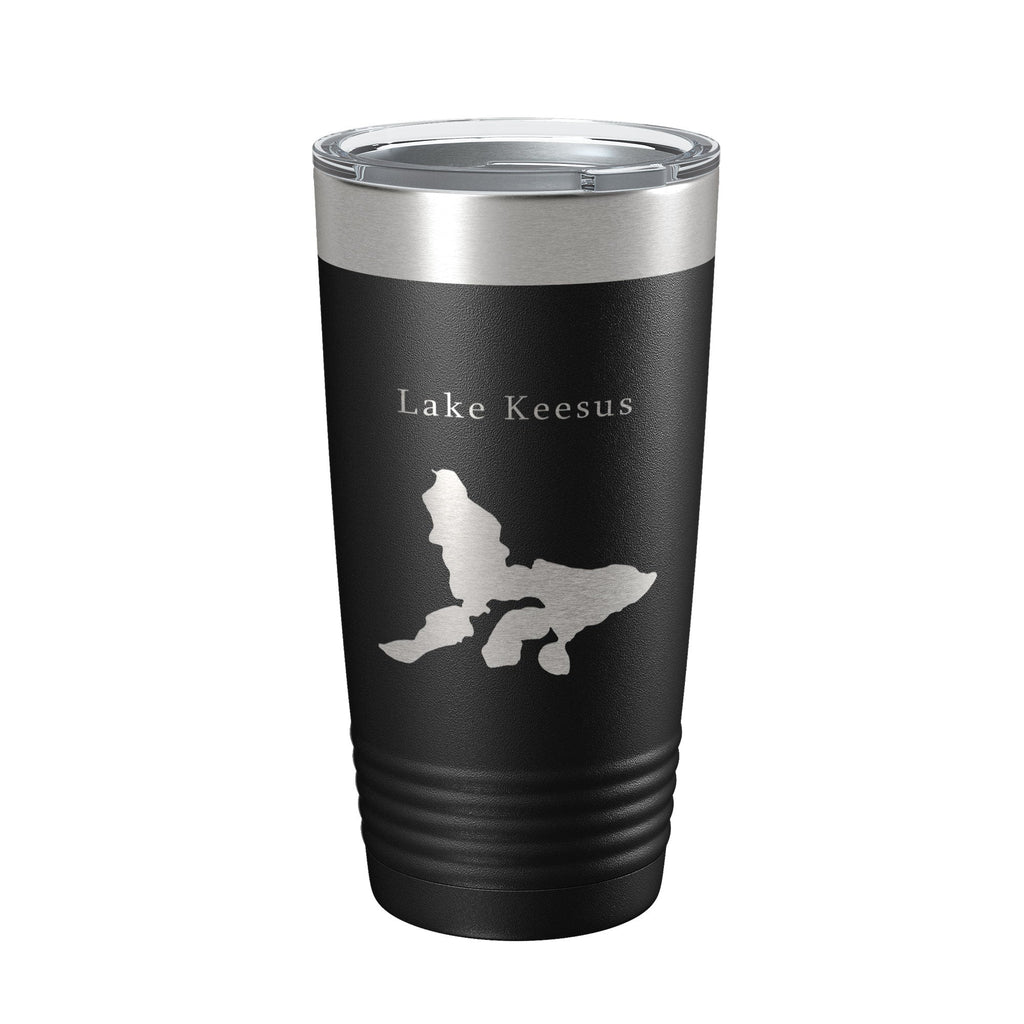 Lake Keesus Map Tumbler Travel Mug Insulated Laser Engraved Coffee Cup Wisconsin 20 oz