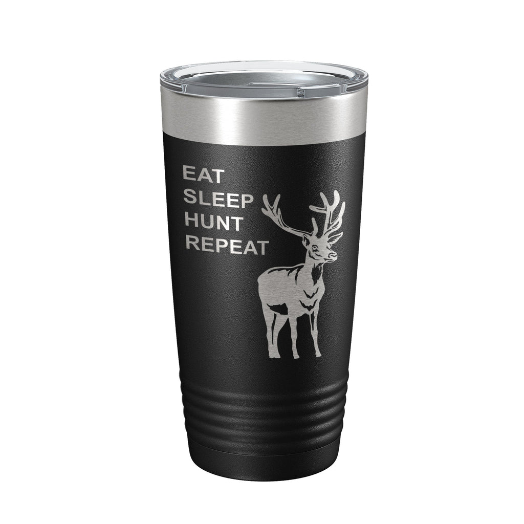 Deer Hunter Tumbler Eat Sleep Hunt Repeat Travel Mug Deer Hunting Insulated Laser Engraved Coffee Cup Gift 20 oz