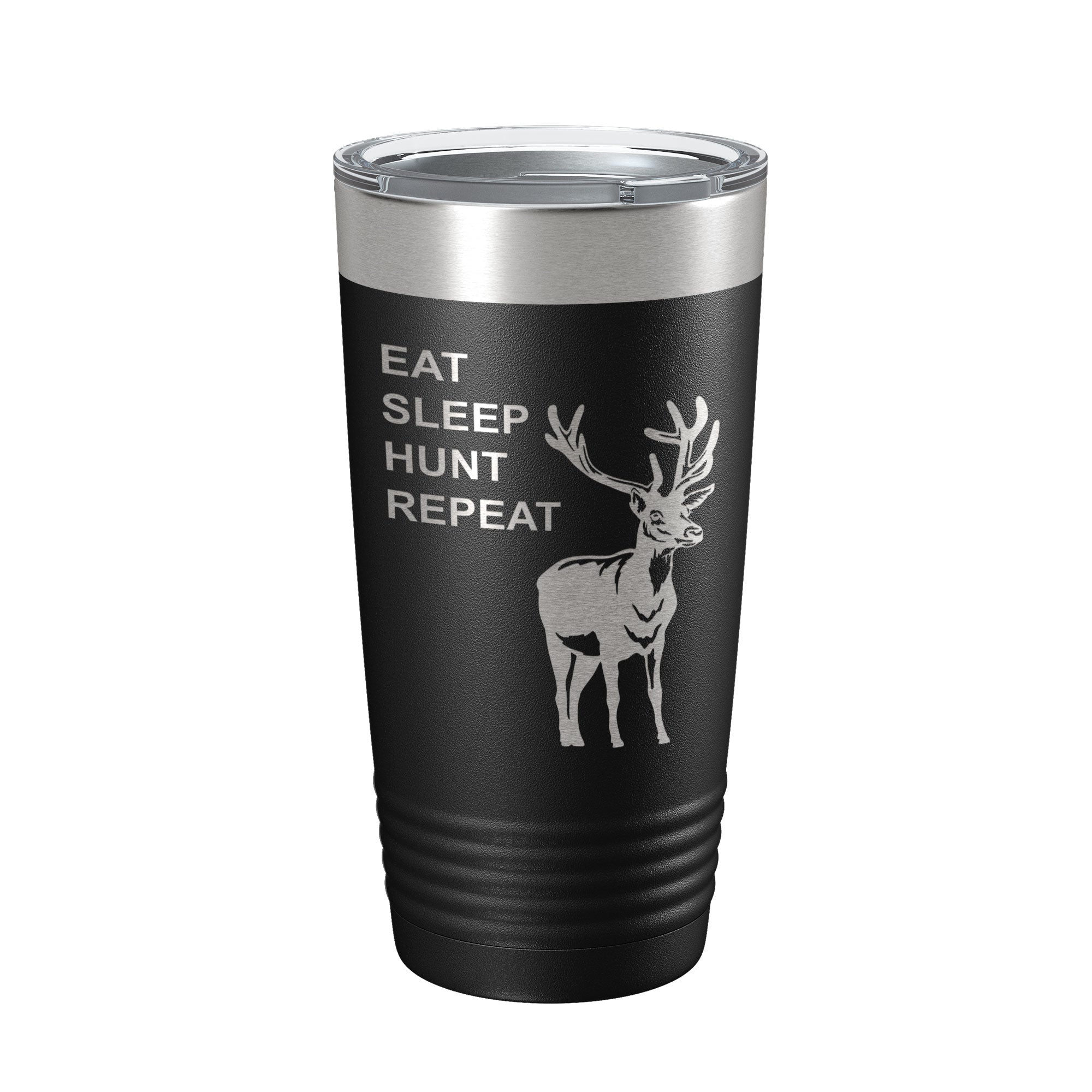 Deer Hunter Tumbler Eat Sleep Hunt Repeat Travel Mug Deer Hunting Insulated Laser Engraved Coffee Cup Gift 20 oz