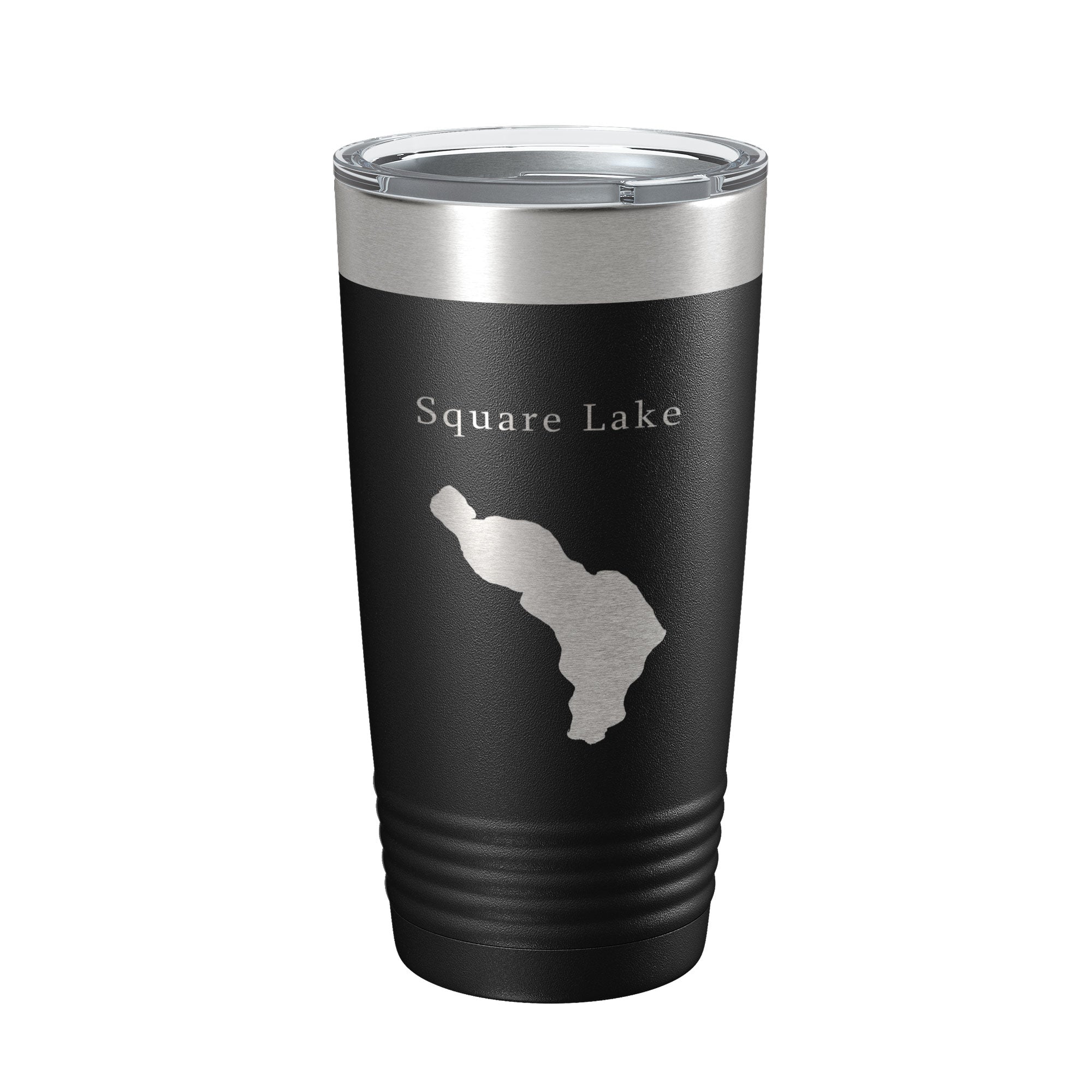 Square Lake Map Tumbler Travel Mug Insulated Laser Engraved Coffee Cup Maine 20 oz