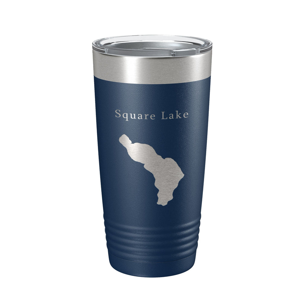 Square Lake Map Tumbler Travel Mug Insulated Laser Engraved Coffee Cup Maine 20 oz