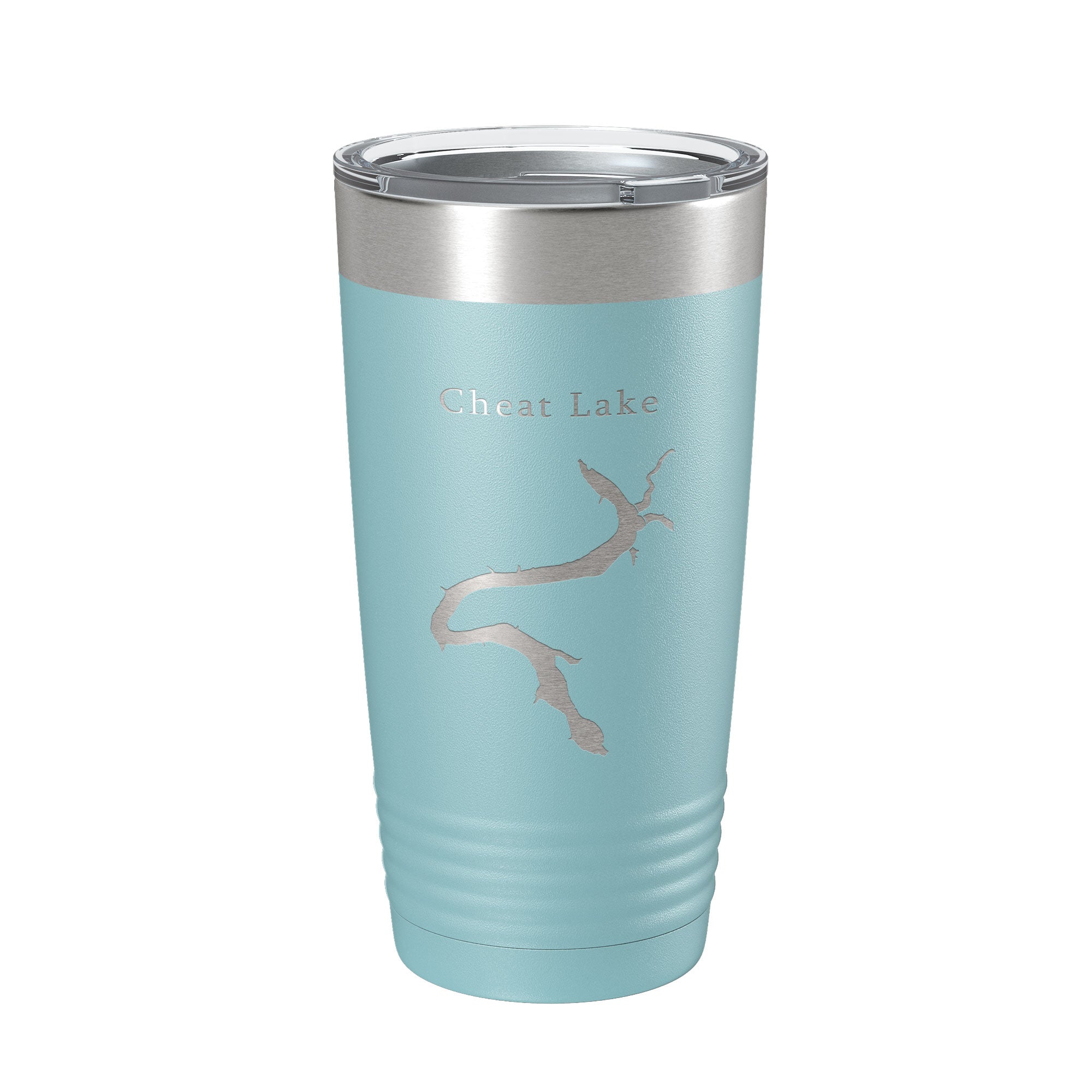 Cheat Lake Map Tumbler Travel Mug Insulated Laser Engraved Coffee Cup Morgantown West Virginia 20 oz