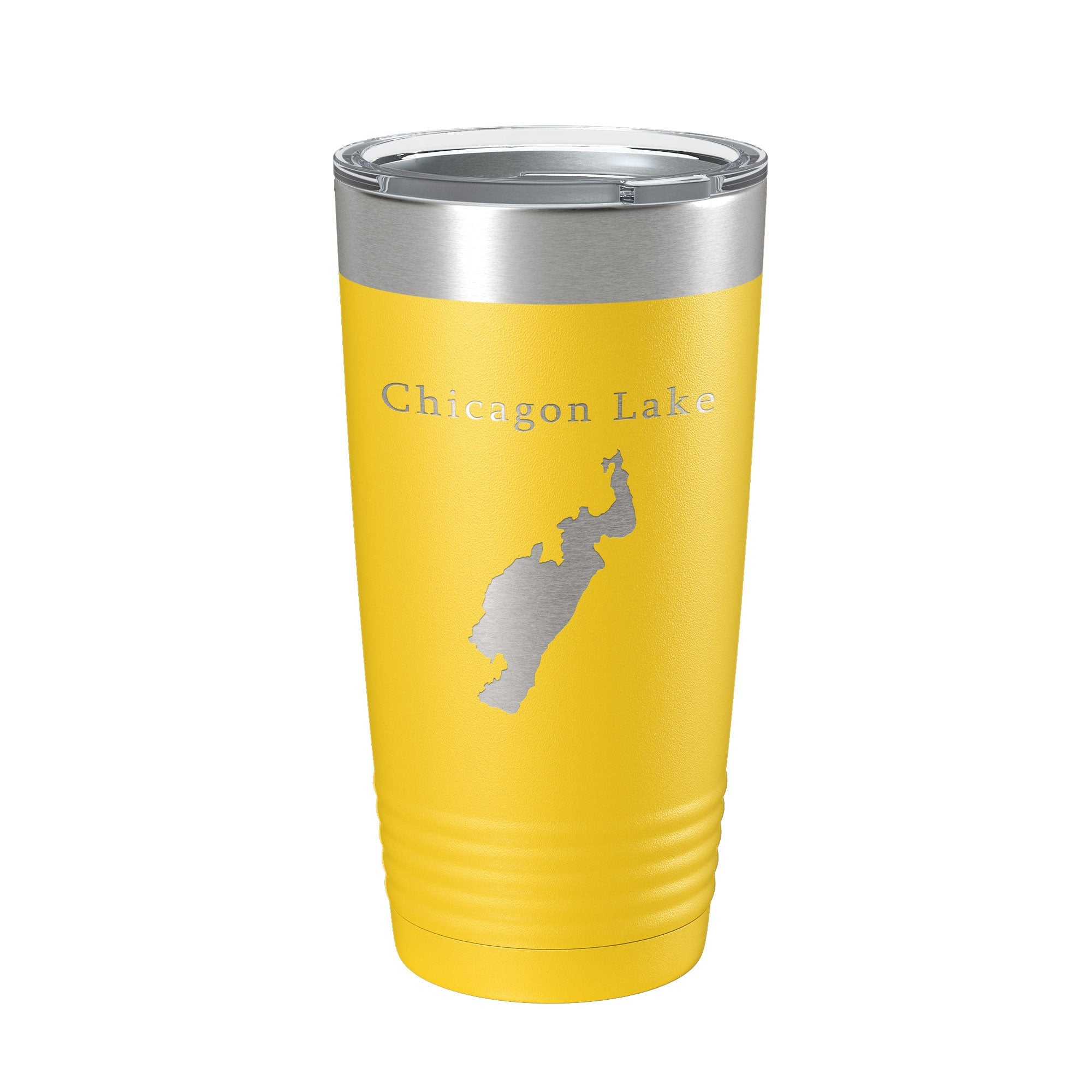 Chicagon Lake Map Tumbler Travel Mug Insulated Laser Engraved Coffee Cup Michigan 20 oz