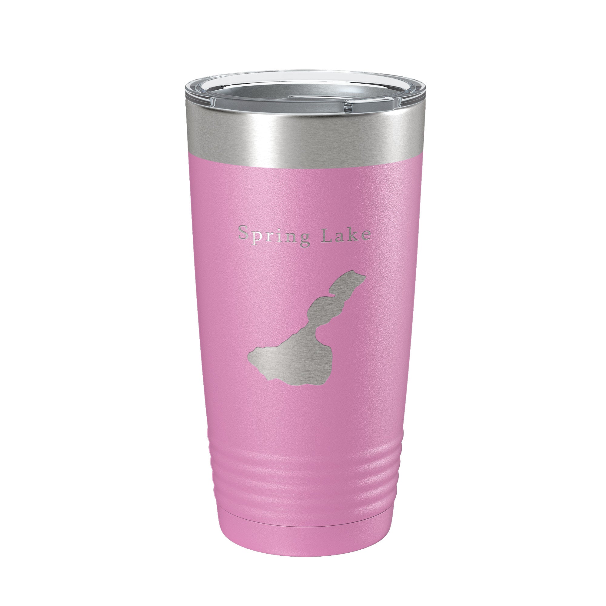 Spring Lake Map Tumbler Travel Mug Insulated Laser Engraved Coffee Cup Wisconsin Waukesha County Town of Mukwonago 20 oz
