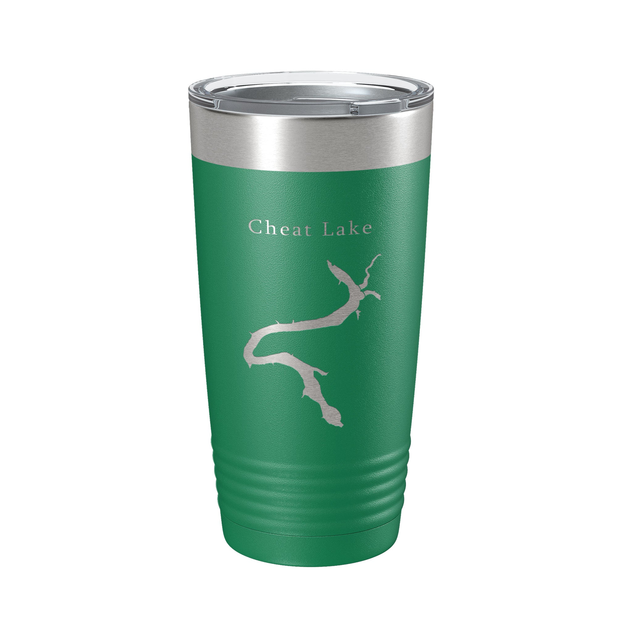 Cheat Lake Map Tumbler Travel Mug Insulated Laser Engraved Coffee Cup Morgantown West Virginia 20 oz