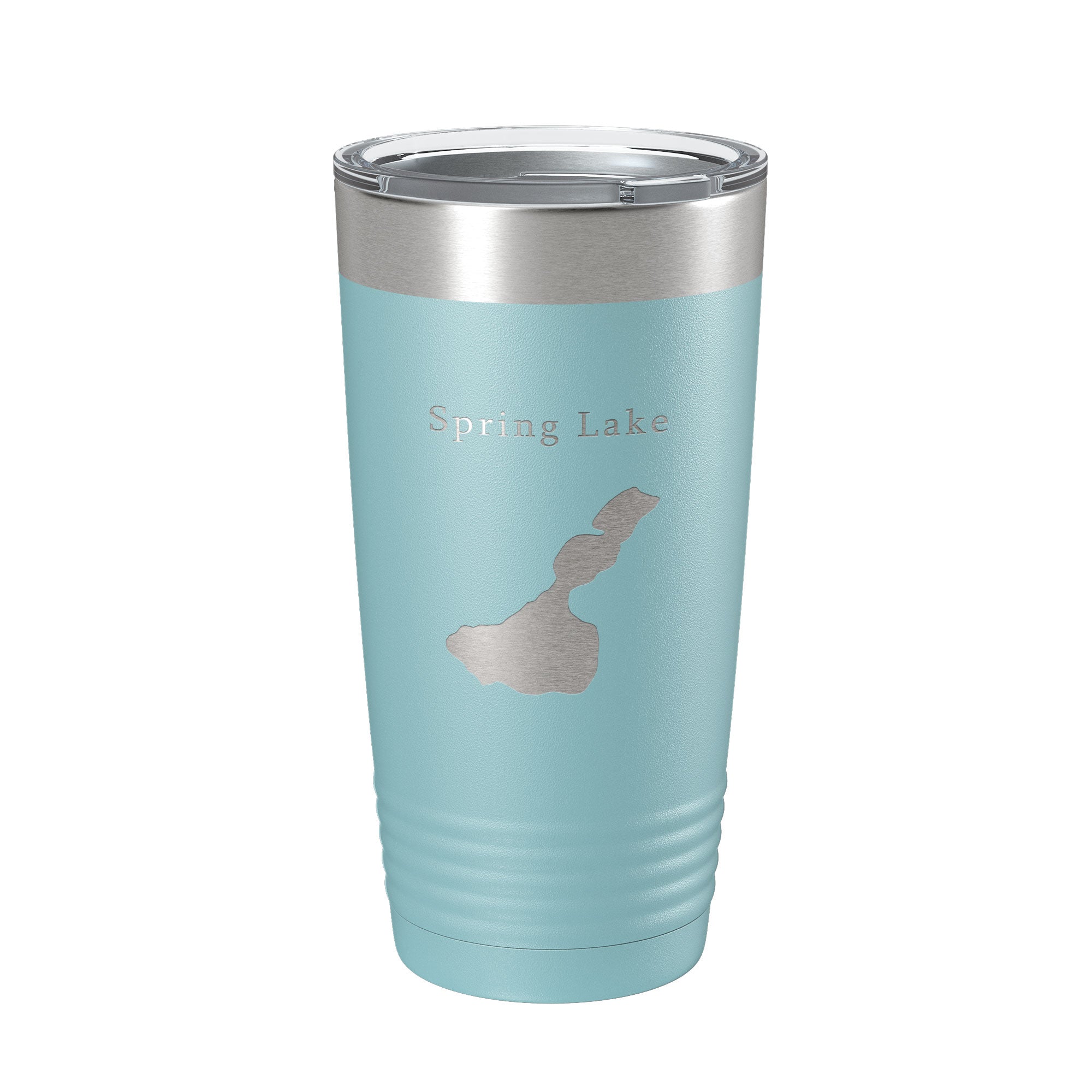 Spring Lake Map Tumbler Travel Mug Insulated Laser Engraved Coffee Cup Wisconsin Waukesha County Town of Mukwonago 20 oz