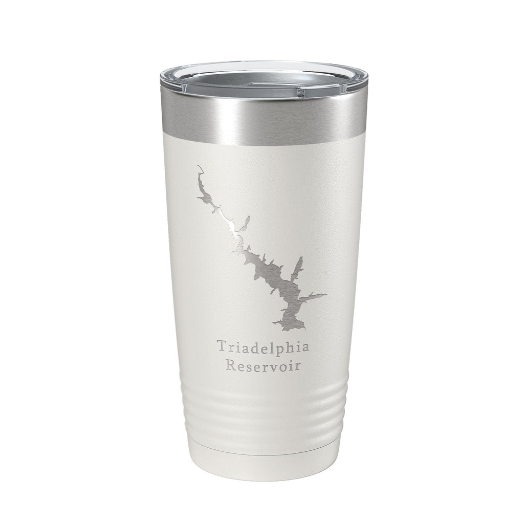 Triadelphia Reservoir Tumbler Lake Map Travel Mug Insulated Laser Engraved Coffee Cup Maryland 20 oz