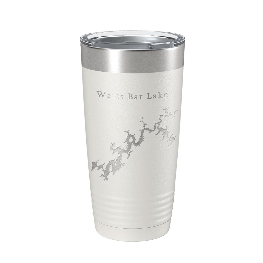 Watts Bar Lake Map Tumbler Travel Mug Insulated Laser Engraved Coffee Cup Tennessee 20 oz