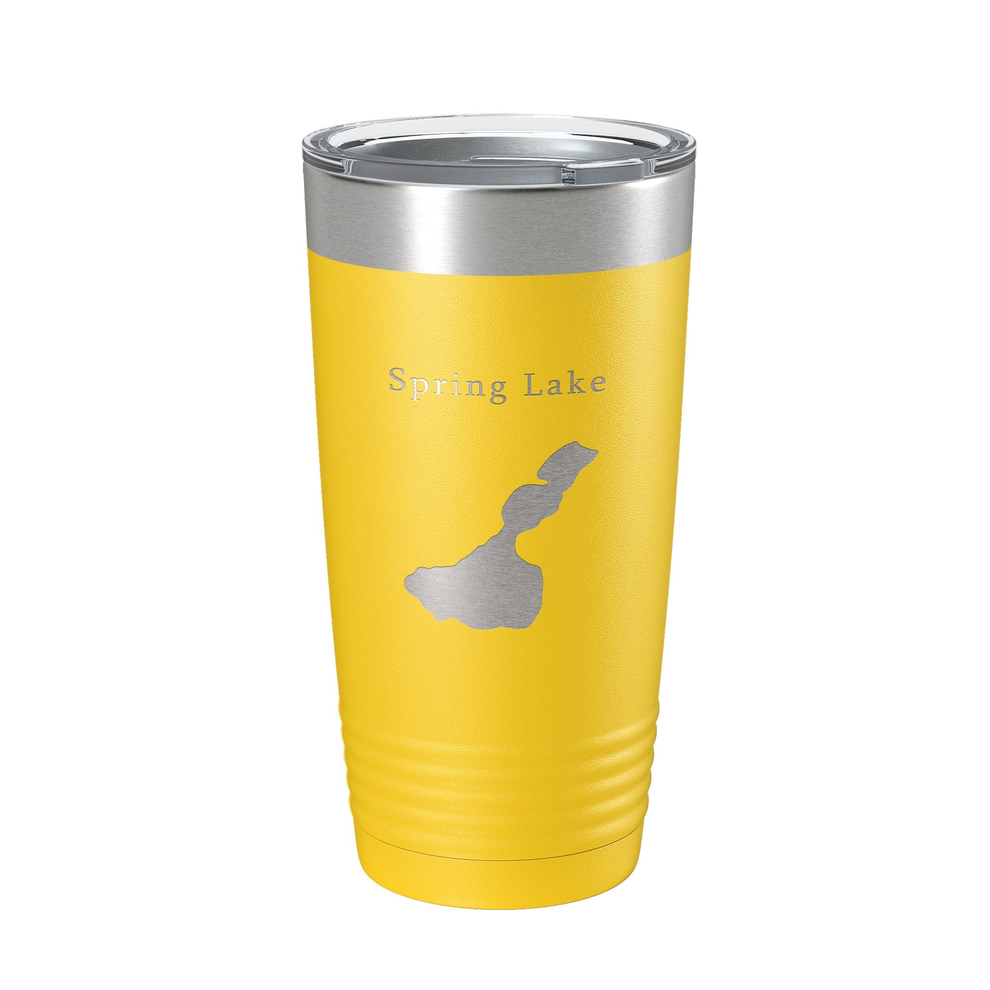 Spring Lake Map Tumbler Travel Mug Insulated Laser Engraved Coffee Cup Wisconsin Waukesha County Town of Mukwonago 20 oz