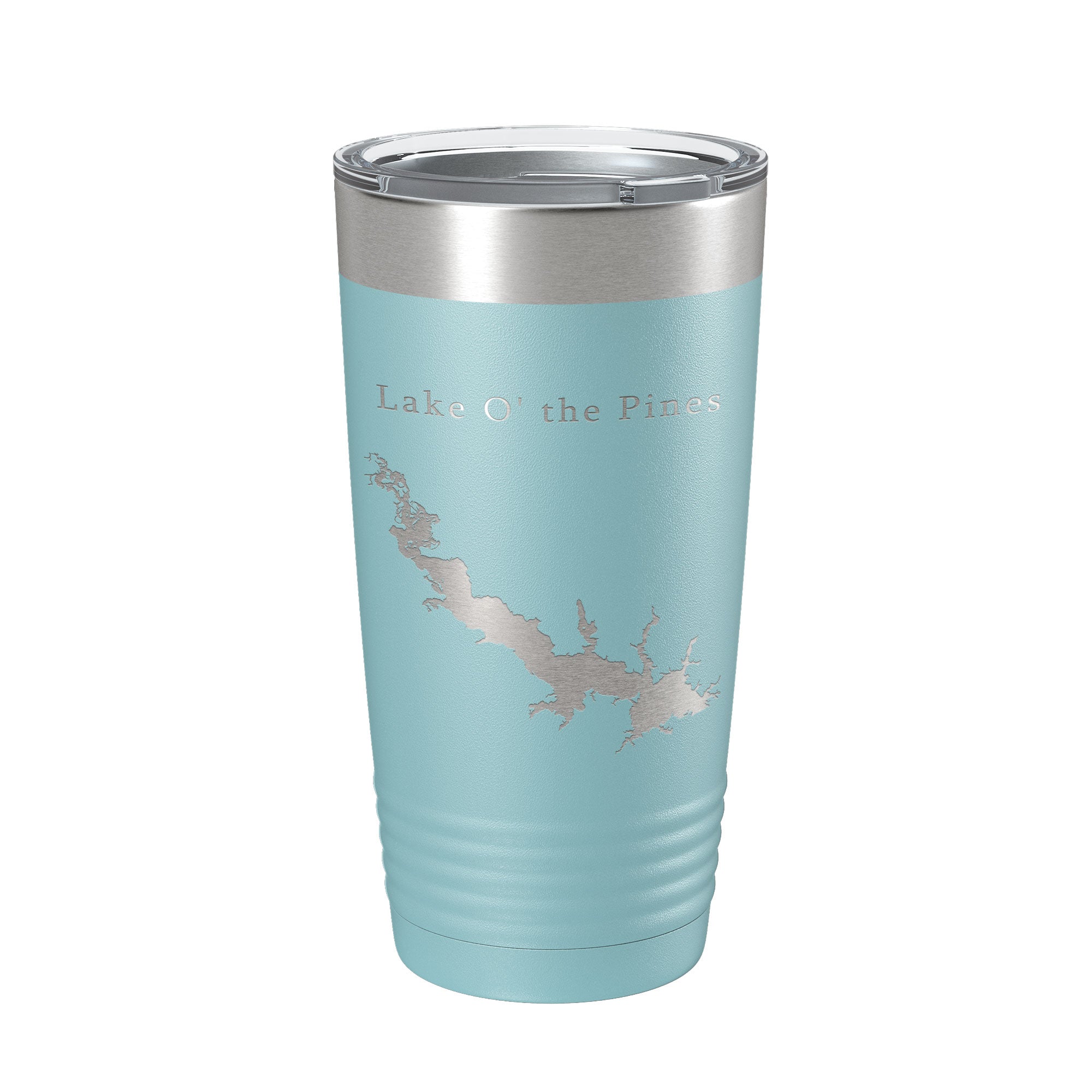 Lake O' the Pines Map Tumbler Travel Mug Insulated Laser Engraved Coffee Cup Texas 20 oz