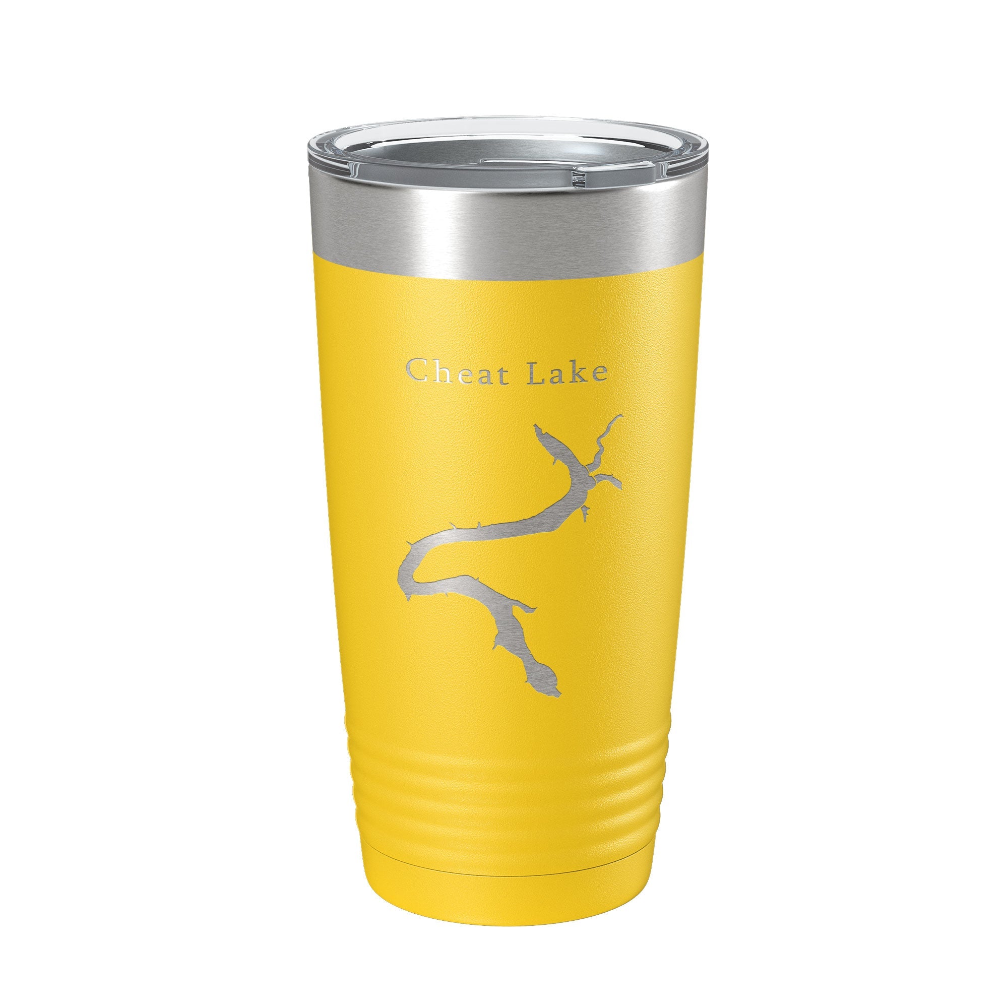 Cheat Lake Map Tumbler Travel Mug Insulated Laser Engraved Coffee Cup Morgantown West Virginia 20 oz